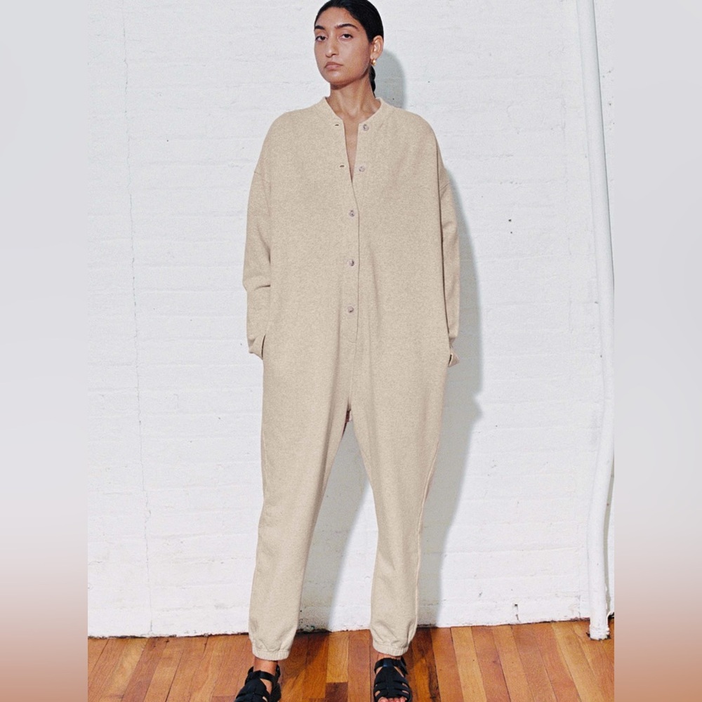 Mara Hoffman Sabina Jumpsuit in Oat sz S